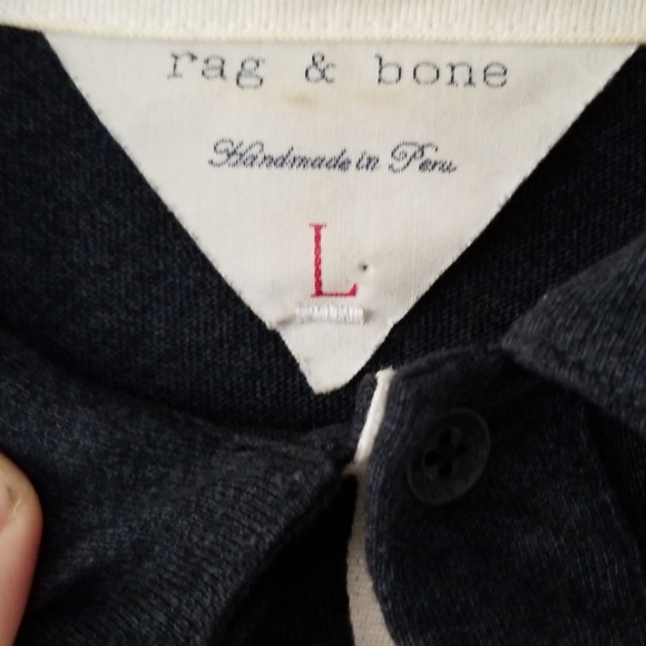 Rag & Bone Charcoal Polo Large - Picture 3 of 6